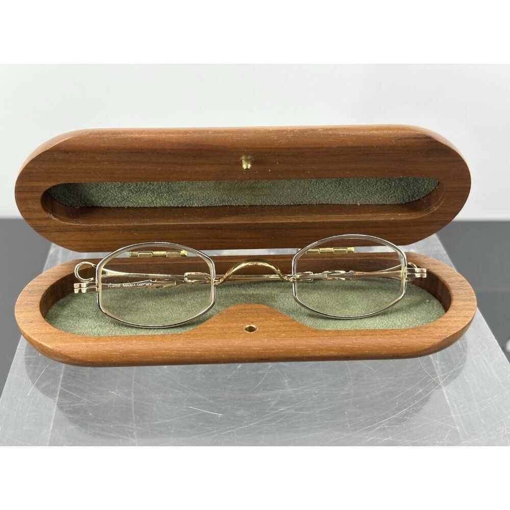 Lunor I02 gold-plated Made In Germany telescopic temples Wooden Case (C8-12)